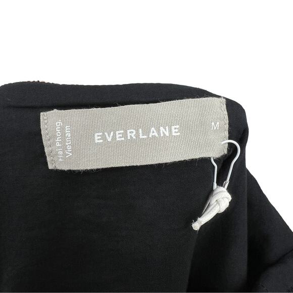 Everlane The Corduroy Mini Dress in Black Puff Sleeve Oversized Babydoll Size M - Picture 10 of 14